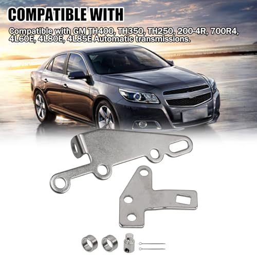 RYANSTAR RACING 35498 Automatic Transmission Shifter Cable Bracket Shift Lever Kit Compatible with GM TH400, TH350, TH250, 200-4R, 700R4, 4L60E, 4L80E, 4L85E （Silver） - Image 5