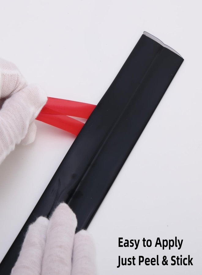 Trimold Multifunctional Wall Molding Trim & Corner Guards & Caulk Strip, Apply in Table Edge Door Frame Baseboard for Protection and Decoration, Shiny Black, 16.4ft x 0.8in - Image 2
