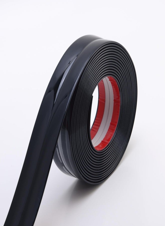Trimold Multifunctional Wall Molding Trim & Corner Guards & Caulk Strip, Apply in Table Edge Door Frame Baseboard for Protection and Decoration, Shiny Black, 16.4ft x 0.8in - Image 1