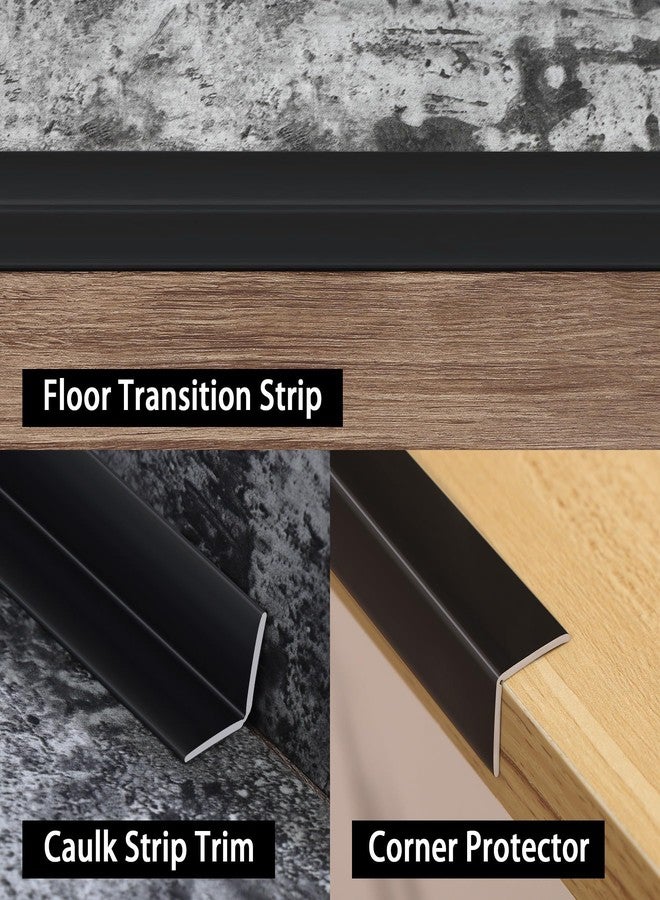 Trimold Multifunctional Wall Molding Trim & Corner Guards & Caulk Strip, Apply in Table Edge Door Frame Baseboard for Protection and Decoration, Shiny Black, 16.4ft x 0.8in - Image 4