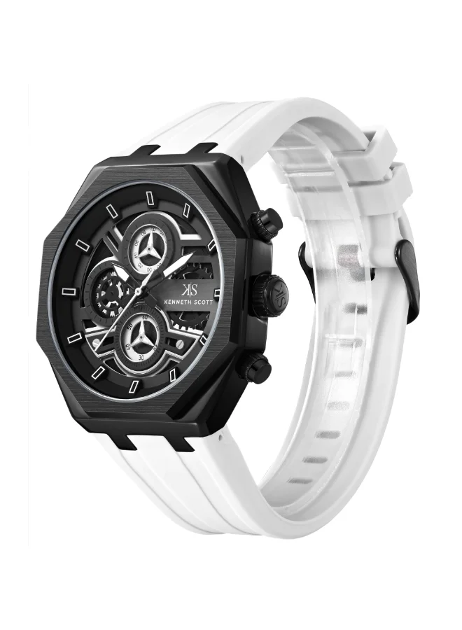 Kenneth Scott Men's Silicone Chronograph  Watch K26111-BSWB - 43 mm