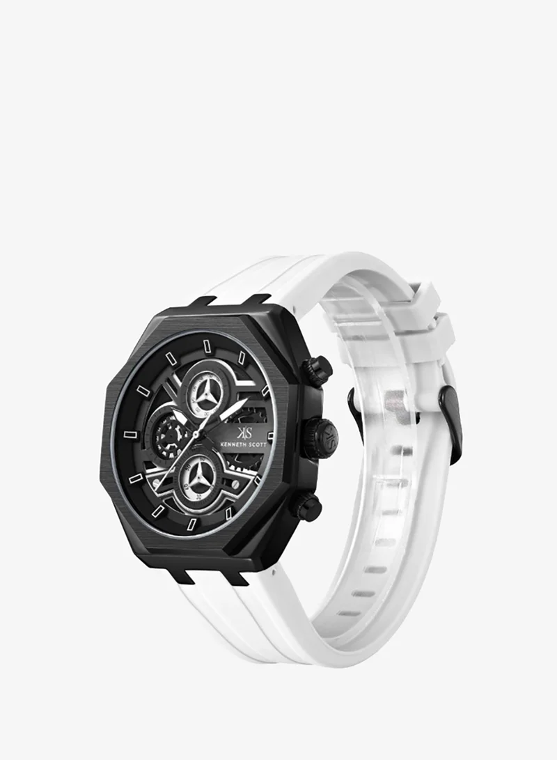 كينيث سكوت Men's Silicone Chronograph  Watch K26111-BSWB - 43 mm