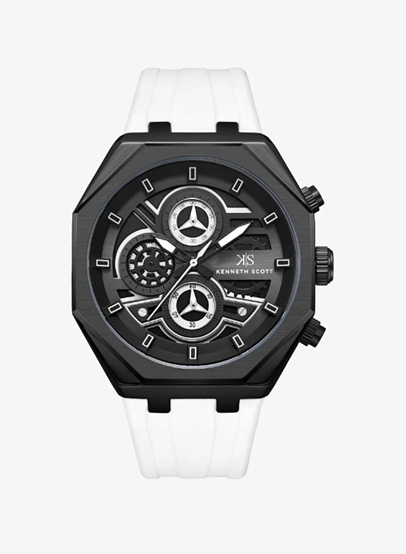 كينيث سكوت Men's Silicone Chronograph  Watch K26111-BSWB - 43 mm
