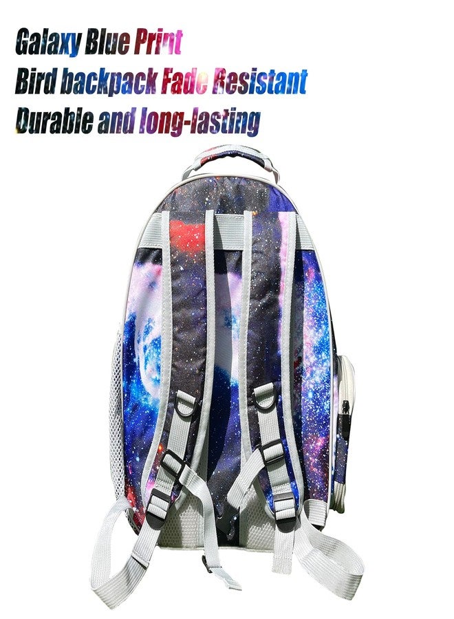 Pimoka Galaxy Blue Bird Carrier Backpack with Perch - Bubble Backpack for Birds Conures, Budgies and Small ParrotsIdeal Ideal for Vet and Outdoor Adventures(Galaxy Blue, Large) - Image 3