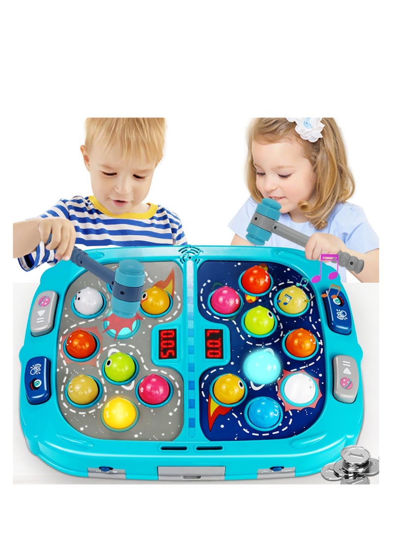 لعبة ضرب المول للأطفال الصغار، ألعاب للأولاد والبنات من 3 إلى 12 عامًا، ألعاب ضرب المول للأطفال، هدايا للأولاد من 3 إلى 6 سنوات وما فوق، ألعاب تعليمية تفاعلية مع صوت وضوء، وضع PK مع مطرقتين. - Image 1