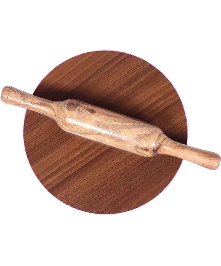 CHULO Wooden ROOLING PIN and BoardCHKLA BELANCHKLA BELAN SetROTI Maker - Image 1