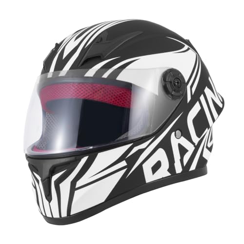 TTMiku Kids Full Face Motorcycle Helmet, Motocross ATV Dirt Bike Go-Kart 4-Wheeler Street Offroad Motorbike Helmet, DOT Approved (White, Small) - Image 1