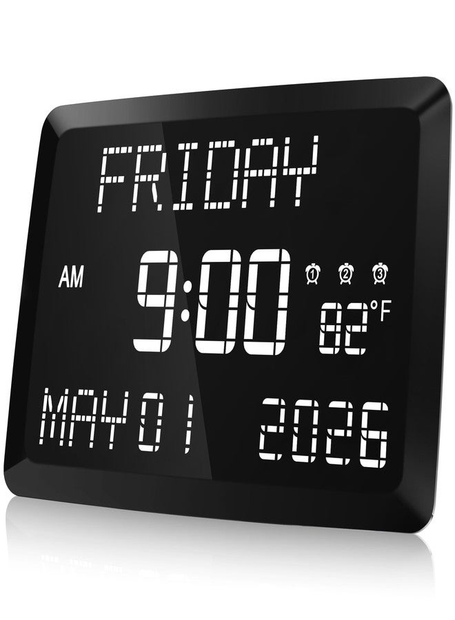 Raynic Digital Clock, 11.5" Large Display Calendar Clock with Day and Date, Indoor Temperature, Adjustable Brightness, Snooze,12/24H, DST for Home, Office, Elderly - Image 1