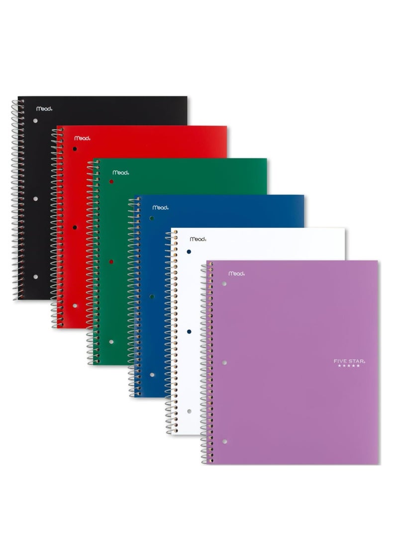 Five Star Five Star Spiral Notebook  Study App 5 Subject  College Ruled Paper  Fights Ink Bleed  Water Resistant Cover  21.6 cm x 27.9 cm  200 Sheets  Color Will Vary (06208)  - Image 1