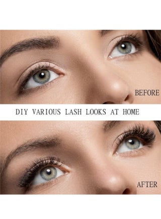 144 Root False Cluster Lashes DIY Kit,Reusable Individual Eyelash Extensions  for Perfect Natural Look,Large Capacity with Tweezer - view 2