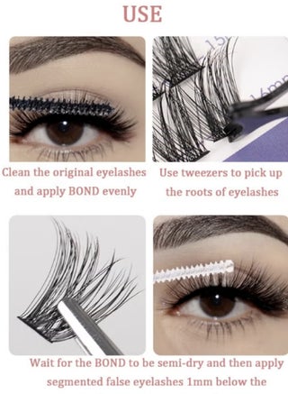 144 Root False Cluster Lashes DIY Kit,Reusable Individual Eyelash Extensions  for Perfect Natural Look,Large Capacity with Tweezer - view 5