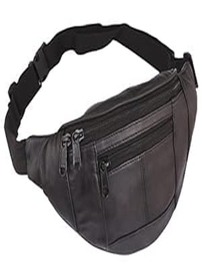 POPREX Black Waist Bag Elegant Style Travel Pouch Passport Holder with Adjustable Strap - Image 1