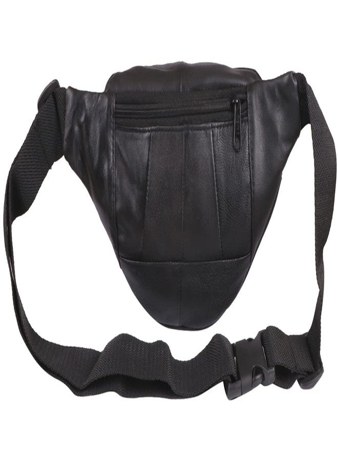 POPREX Black Waist Bag Elegant Style Travel Pouch Passport Holder with Adjustable Strap - Image 4