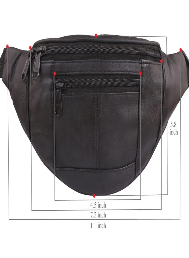 POPREX Black Waist Bag Elegant Style Travel Pouch Passport Holder with Adjustable Strap - Image 5