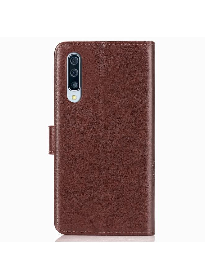 اس-توب جراب لهاتف Galaxy A90 5G، جراب جلدي لحماية الهاتف المحمول مزود بمشبك منقوش بأربع أوراق مع حبل وفتحة للبطاقة ومحفظة ووظيفة قوس - Image 5