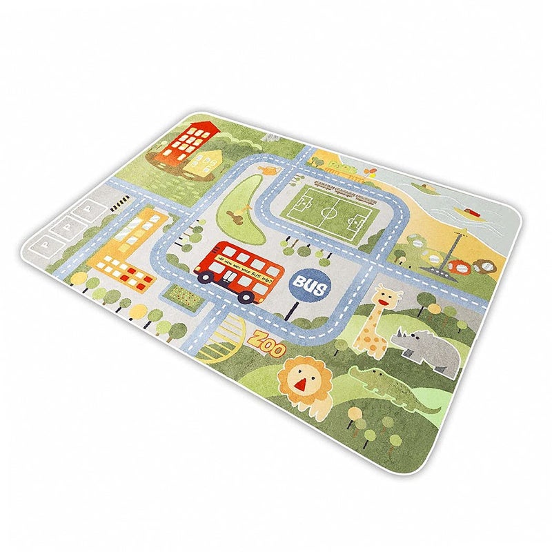 Kid Rug Carpet Playmat for Toy Cars and TrainPlay Area Rug with Rubber BackingFun Throw RugIdeal Gift for Children Baby Bedroom Play Room80120cm3247in Y4
