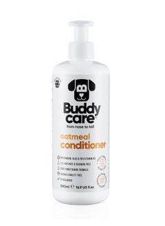 Buddy Oatmeal Dog Conditioner 500ml Made with Aloe Vera Argan Oil and Pro Vitamin B5 to Detangle Matted Coats and Relieve Sensitive and Itchy Skin Suitable for Puppies from 8 Weeks Vegan Formula  - Image 1