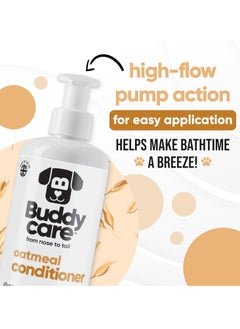Buddy Oatmeal Dog Conditioner 500ml Made with Aloe Vera Argan Oil and Pro Vitamin B5 to Detangle Matted Coats and Relieve Sensitive and Itchy Skin Suitable for Puppies from 8 Weeks Vegan Formula  - Image 3
