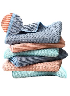 Excefore Microfibre Cloth Pack of 6, Reusable Kitchen Cleaning Towels, Multifunctional Dish Cloths, Absorbent, Lint-Free, Streak-Free, Wash Cloth for Car, Hygienic, Versatile, Durable & Washable  - Image 1