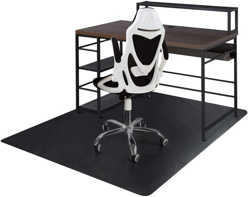 SALLOUS Chair Mat for Hard Floor, 63" x 51" Office Chair Mat for Hardwood Floor, Multi-Purpose Hard Floor Protector Under Desk Mat for Home Office, Non-Slip Vinyl Floor Mat for Gaming Chairs (Black) - Image 1