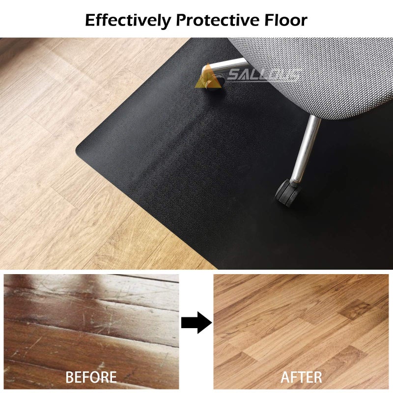 SALLOUS Chair Mat for Hard Floor, 63" x 51" Office Chair Mat for Hardwood Floor, Multi-Purpose Hard Floor Protector Under Desk Mat for Home Office, Non-Slip Vinyl Floor Mat for Gaming Chairs (Black) - Image 4