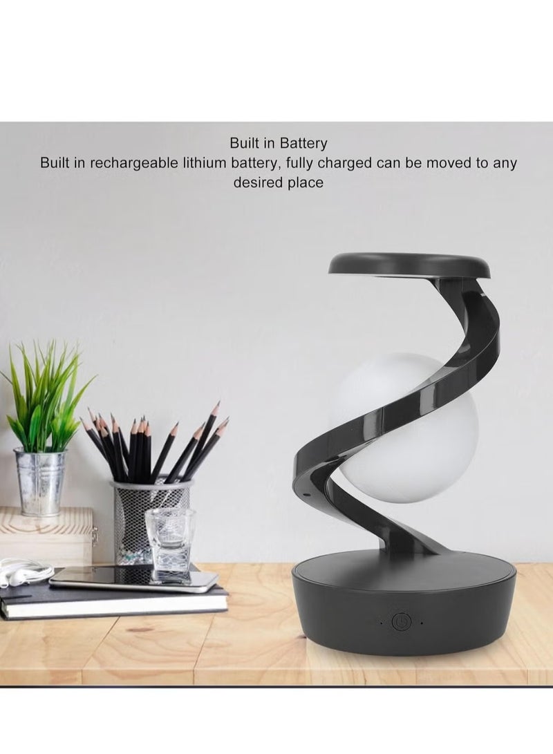 TIGER Modern Spiral Bedside Lamp with Innovative 3D Visual Levitation Ball LED Light, Stylish Night Light for Bedroom, Living Room, or Office, Sleek Gray Design, Perfect for Home Decor and Relaxation, Energy-Efficient and Eye-Catching LED Table Lamp - Image 4