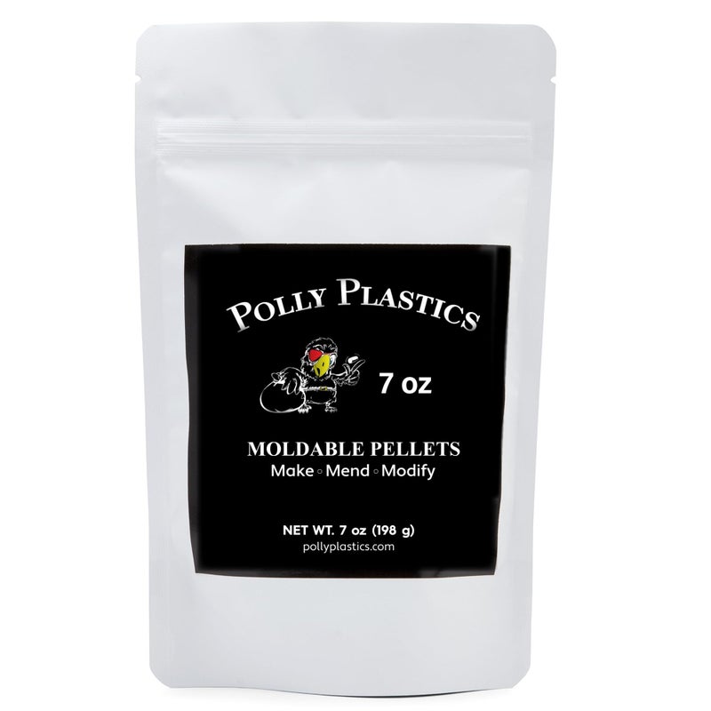 ProfessionalGrade Moldable Plastic Pellets by Polly Plastics Cosplay Hobbyist Supplies for Crafting Repairs and More ReSeal Bag with Idea Booklet 7 oz