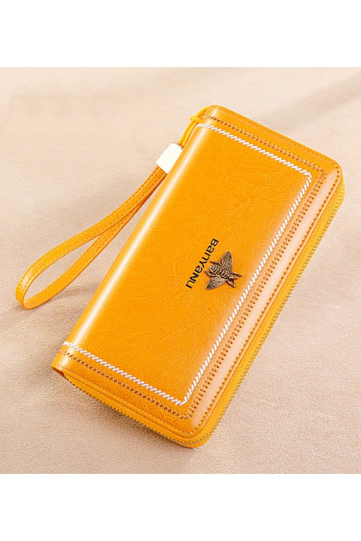 BANYANU محفظة النساء طويلة الأسلوب 2025 الجلد الجديد كبيرة السعة حقيبة اليد النساء المال كليب