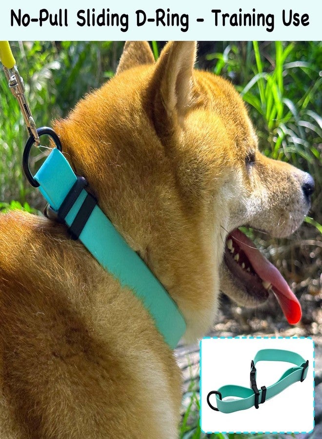 Qiaosite Waterproof Dog Collar, Odor-Proof and Easy to Clean Rubber Dog Collars No Pull Fits Small Medium Large Dogs Training (Mint Green, Small (9.45”-14.17”)) - Image 5