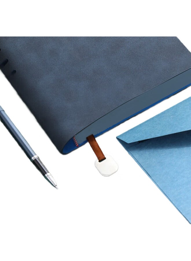 Jiaranheng Jiaran Heng Notebook, Pen Holder, Thickened A5 Lambskin Cover, Journal, Business Meeting Record Book, Soft Cover, College Student Planner, Literary Inspirational Diary, Customizable - Blue - Image 2