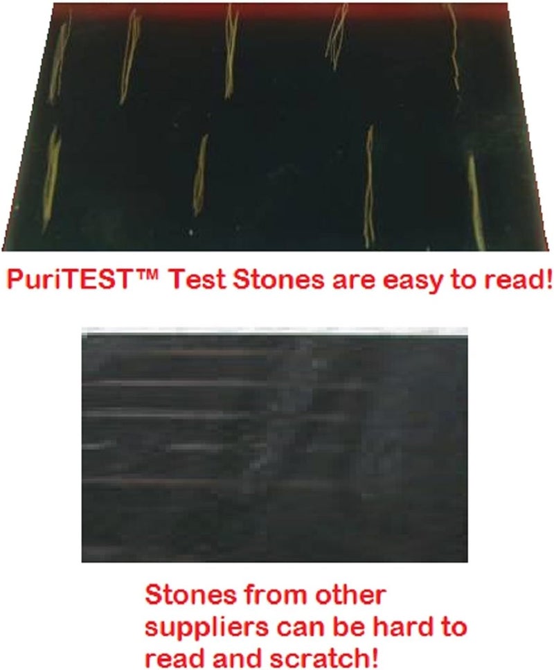 PuriTest مجموعة اختبار الأحماض للذهب 10k/14k/18k لاكتشاف المعادن والمجوهرات الخردة + حجر اختبار PRO 2x2" - Image 1