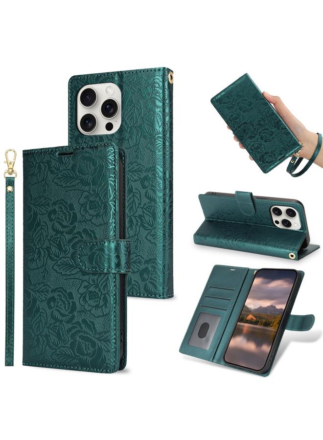 S-TOP Case For iPhone 13 Pro Max Peony Flowers Imprint Leather Phone Case - Image 1