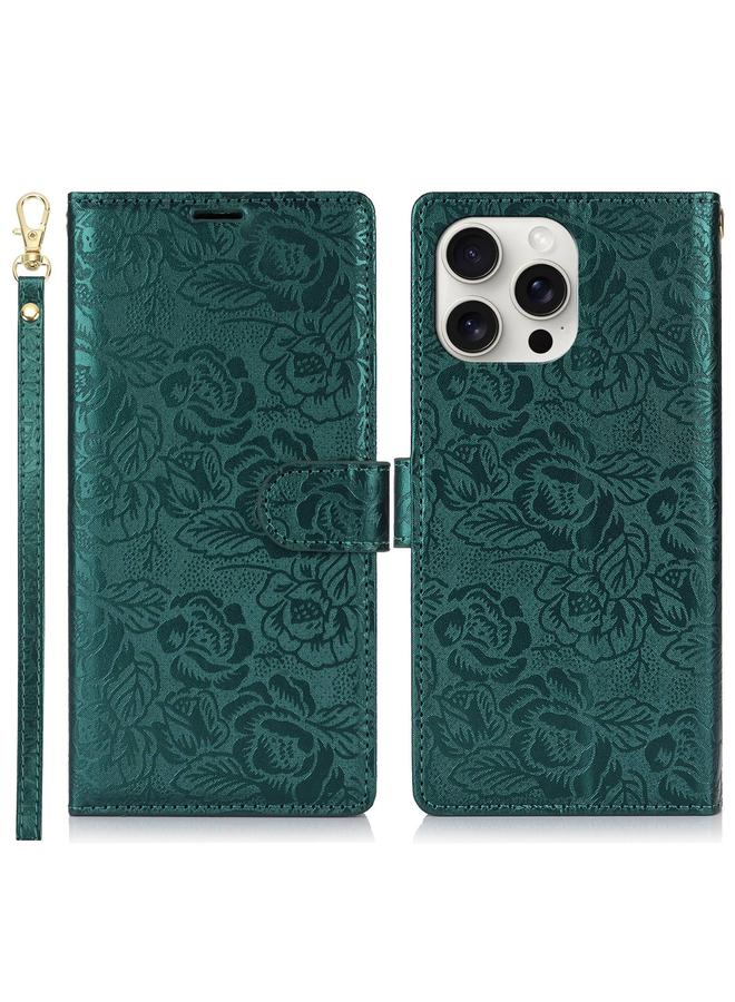 S-TOP Case For iPhone 13 Pro Max Peony Flowers Imprint Leather Phone Case - Image 2