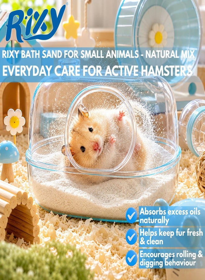 taiyo pluss discovery Rixy Hamster Bath Sand for Small Animals - 250 g | Dust-Free Natural Scented Bathing/Urine Litter Sand for Grooming, Odour Control & Fur Care | for Hamsters, Gerbils, Degus, Mice & Other Small Pets - Image 1