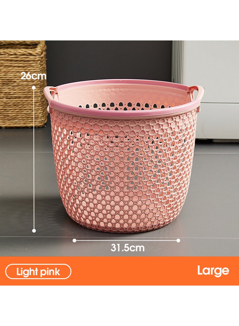 OLUDENIZ Modern Wicker-Style Plastic Laundry Basket – Lightweight & Breathable Organizer for Kids Clothes, Bathroom, and Plush Toys – Size L  - Image 1