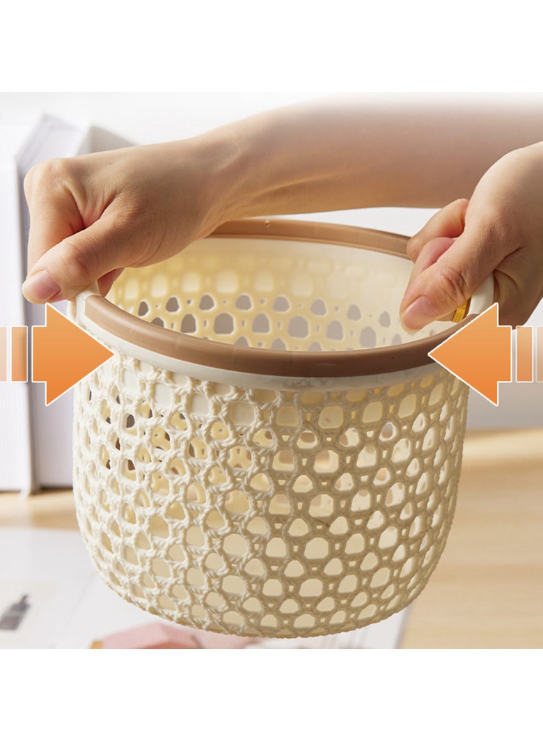 OLUDENIZ Modern Wicker-Style Plastic Laundry Basket – Lightweight & Breathable Organizer for Kids Clothes, Bathroom, and Plush Toys – Size L  - Image 4