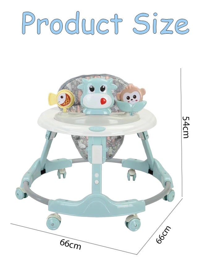 Berma Baby مشاية أطفال قابلة للطي مع عجلات وارتفاعات قابلة للتعديل مشاية للأطفال الرضع مشاية أطفال مضادة للسقوط ومركز أنشطة للأولاد والبنات من عمر 7 إلى 18 شهرًا - Image 2