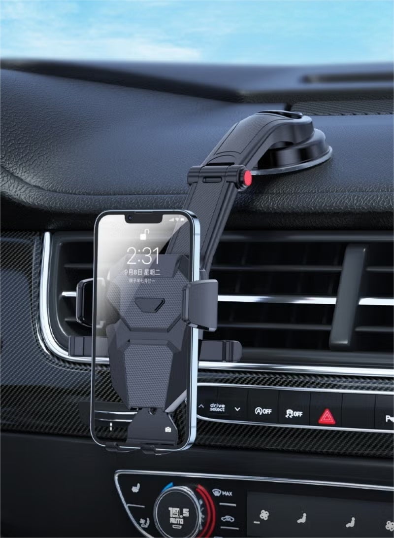 Car Phone Holder Dashboard Phone Mount Car Holder 360 Degrees Rotatable Mobile Holder for Car Dashboard iPhone Car Holder Compatible with iPhone 15/14/13 Series Galaxy Z Flip 5/4 S24/S23/S22 Black - Image 1