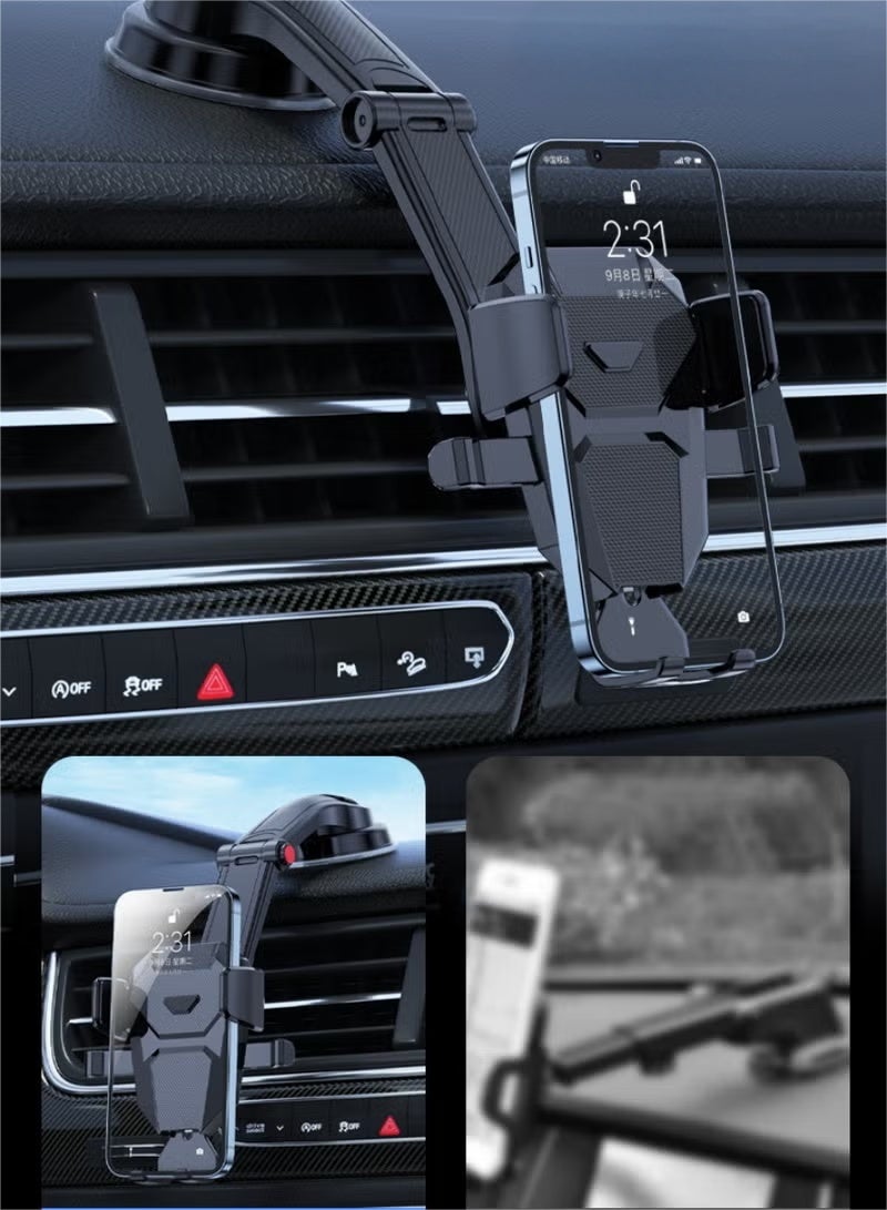 Car Phone Holder Dashboard Phone Mount Car Holder 360 Degrees Rotatable Mobile Holder for Car Dashboard iPhone Car Holder Compatible with iPhone 15/14/13 Series Galaxy Z Flip 5/4 S24/S23/S22 Black - Image 3