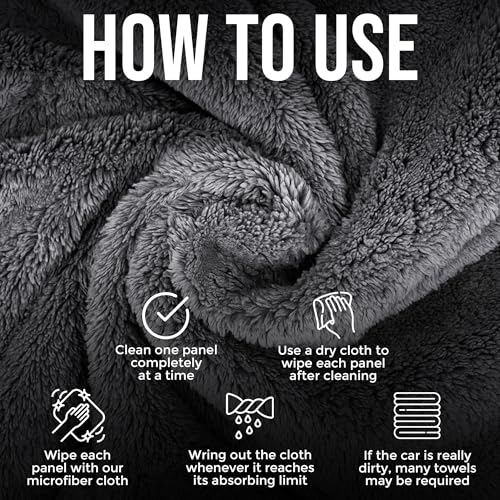 CAR101 Microfiber Cloth - 8Pcs - 40x40 cm - 450 GSM - Assorted | Multipurpose | Lint-Free | Superior Softness & High Absorbency | Microfibre Towels for Car, Bike & Household Cleaning - Image 4