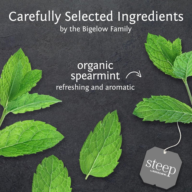 Bigelow Tea steep by Bigelow Organic Mint Herbal Tea - Caffeine Free, 20 Count (Pack of 6), 120 Total Tea Bags - Image 3