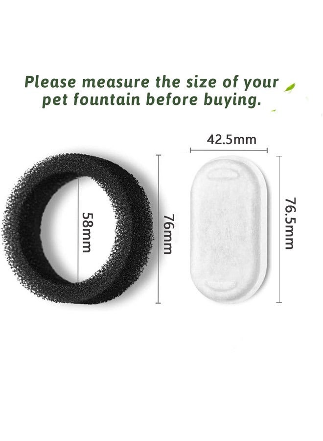 Cat Water Fountain Filters for Stainless Steel 67oz 2L Adjustable Water Flow Pet Fountain 8 Pack Pet Replacement Filters with 8 Sponges - Image 3