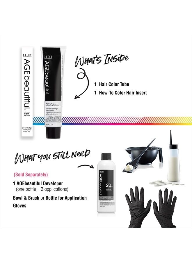 AGE beautiful AGEbeautiful Permanent Liqui Creme Hair Color Dye | 100% Gray Coverage | Anti-Aging | Biotin for Thicker, Fuller Hair | Professional Salon Coloring | 1B Blue Black - Image 5