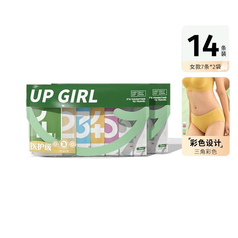 14 Pack Disposable Underwear Women No Wash Postpartum Recovery Sterile Travel Breathable Cotton Size M for 35kg 45kg - Image 1