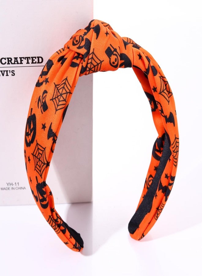 NVENF Halloween Christmas Thanksgiving New Year Headband for Women Festive Holiday Knotted Headband Hair Accessories Gifts (Halloween A) - Image 3