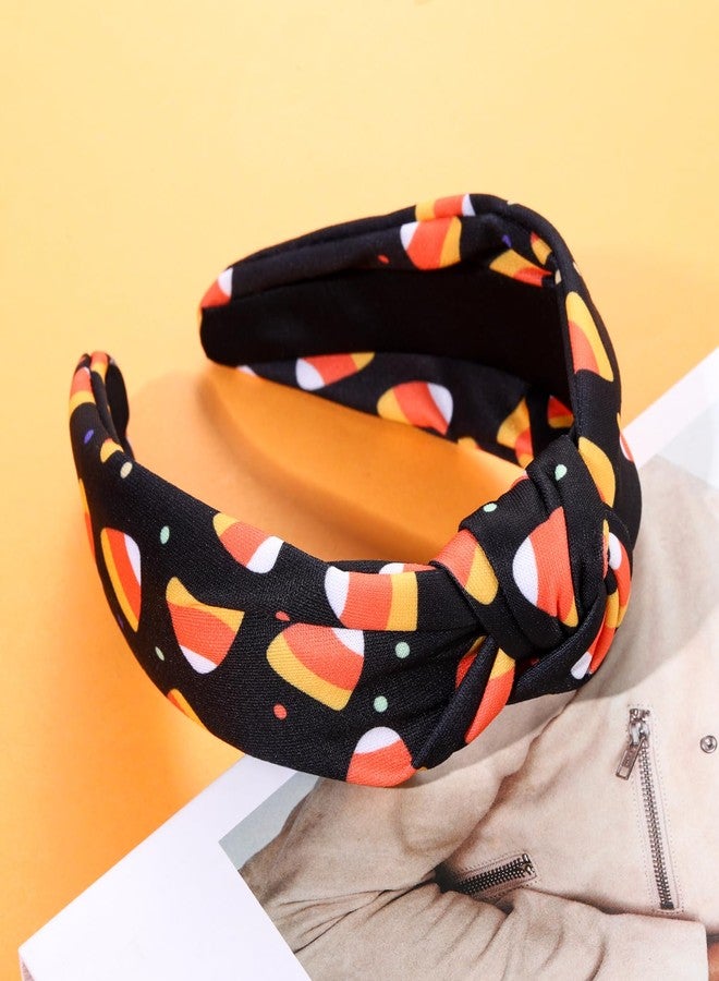 NVENF Halloween Christmas Thanksgiving New Year Headband for Women Festive Holiday Knotted Headband Hair Accessories Gifts (Halloween A) - Image 4