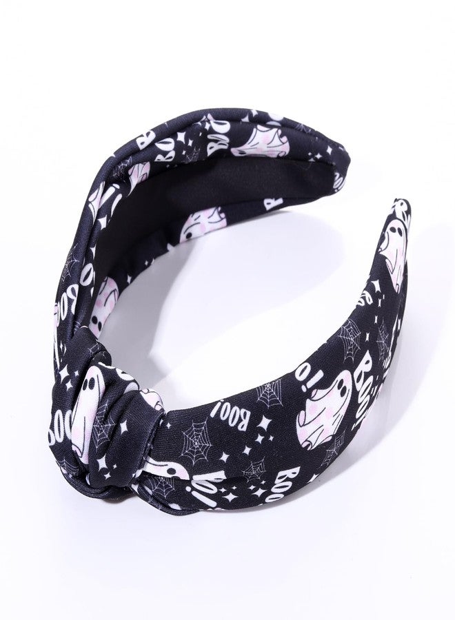 NVENF Halloween Christmas Thanksgiving New Year Headband for Women Festive Holiday Knotted Headband Hair Accessories Gifts (Halloween A) - Image 2
