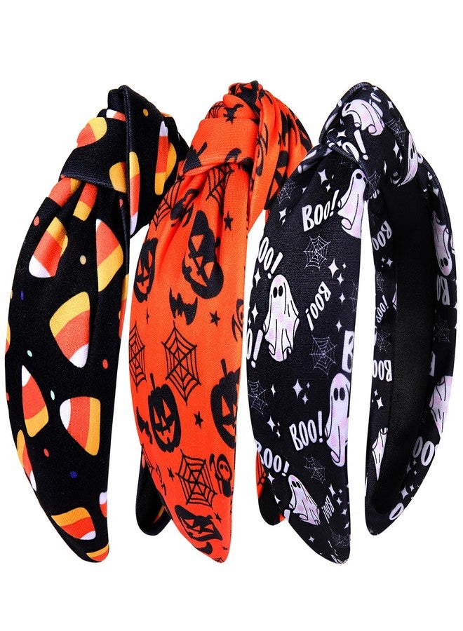 NVENF Halloween Christmas Thanksgiving New Year Headband for Women Festive Holiday Knotted Headband Hair Accessories Gifts (Halloween A) - Image 1