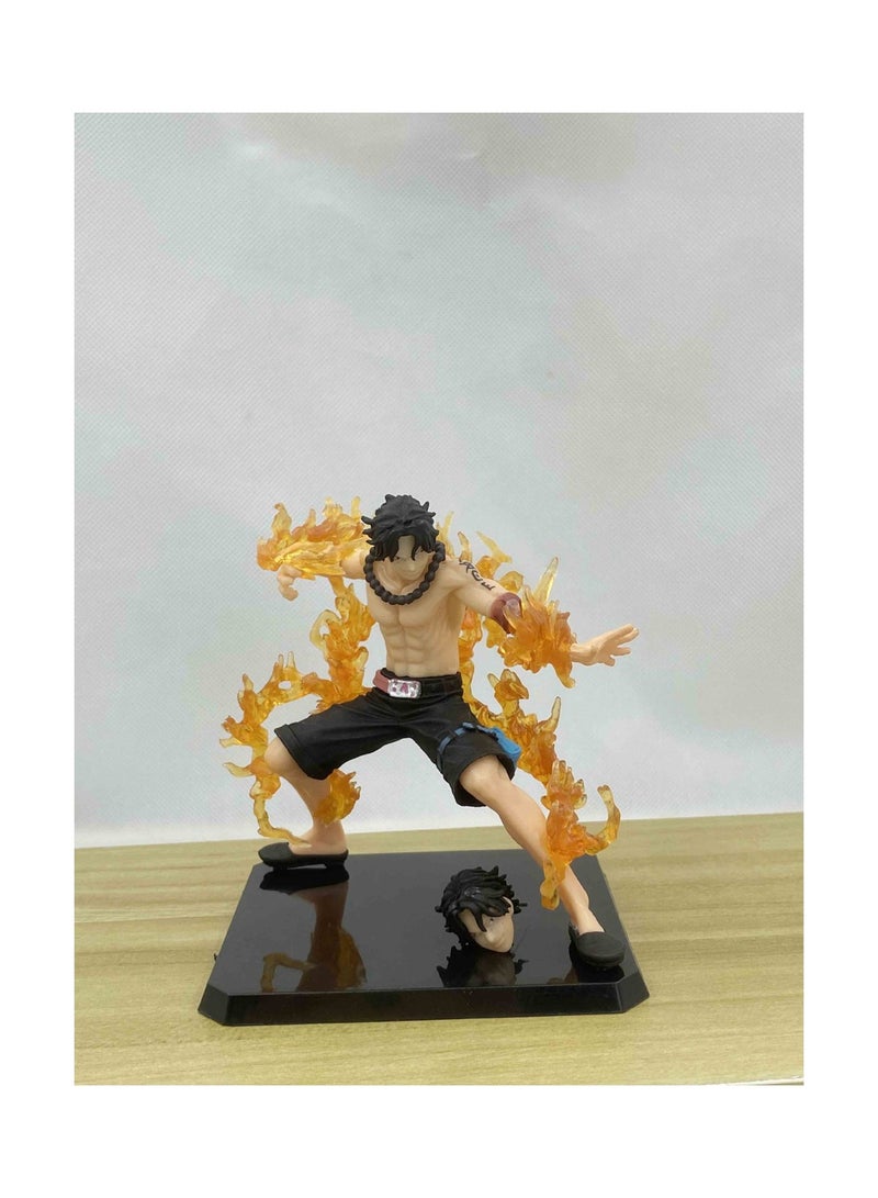 12cm Sailing Anime Pirate Fire Fist Ace Replaceable Head Model Ornaments  - Image 1