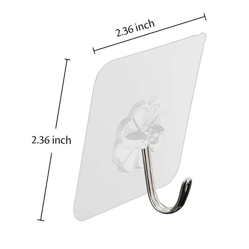 MARMIX Adhesive Sticker ABS Plastic Transparent Hook Towel Hanger for Kitchen, Bathroom, Bedroom -10 Pc - Image 2